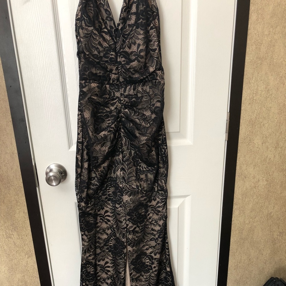 Black lace mermaid dress